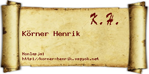 Körner Henrik névjegykártya
