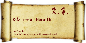 Körner Henrik névjegykártya
