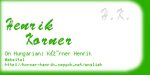 henrik korner business card